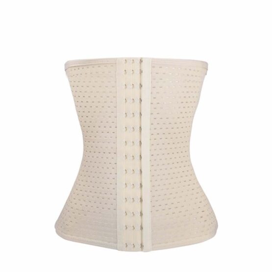 P504 Alloy Steel High Elasticity Waist Trainer For Weight Loss Workout Color Beige front