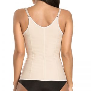 P506 Colombian Latex Waist Trainer Vest with Straps Perfect Curves Cincher for Weight Loss Beige Color Back