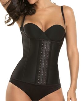 P506 Colombian Latex Waist Trainer Vest with Straps Perfect Curves Cincher for Weight Loss Black Color