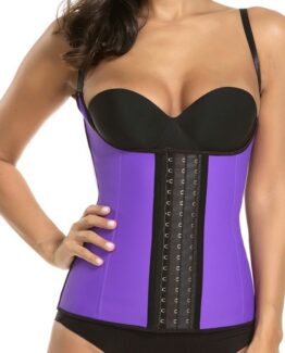 P506 Colombian Latex Waist Trainer Vest with Straps Perfect Curves Cincher for Weight Loss Purple Color