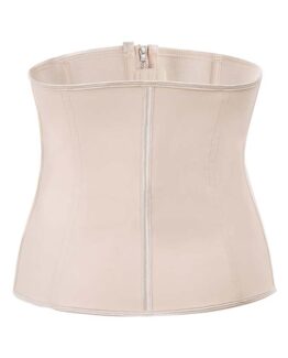 p503 latex waist trainer with zipper color beige 1