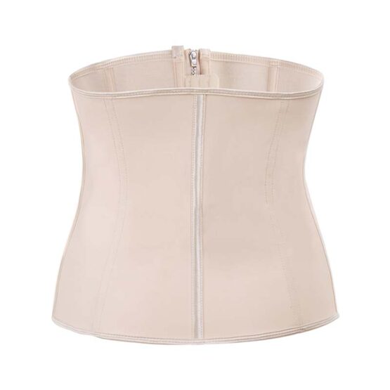 p503 latex waist trainer with zipper color beige 1