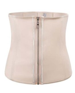 p503 latex waist trainer with zipper color beige