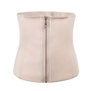 p503 latex waist trainer with zipper color beige