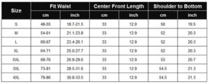 Colombian Waist Trainer Size Chart