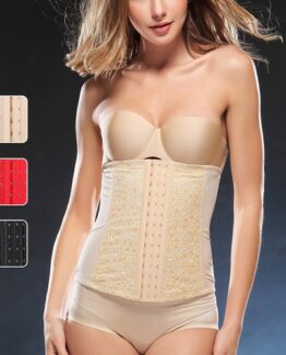 P515 Lace Pattern Steel Boned Colombian Waist Trainer for Women Best Weight Loss Waist Cinchers