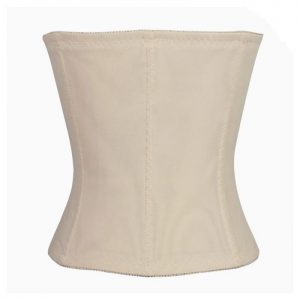 P515 Lace Pattern Steel Boned Colombian Waist Trainer for Women Best Weight Loss Waist Cinchers Beige Back