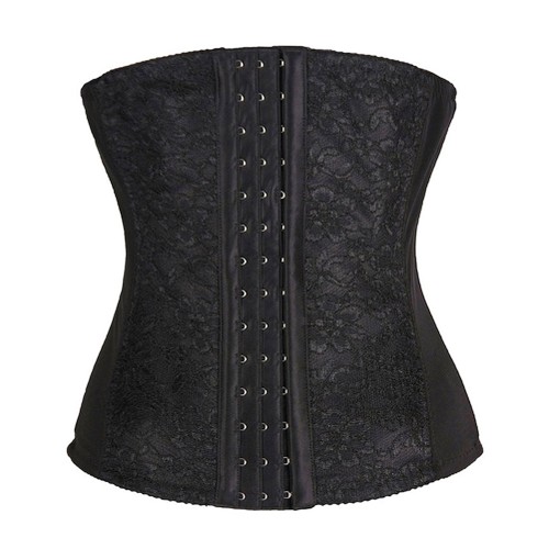 P515 Lace Pattern Steel Boned Colombian Waist Trainer for Women Best Weight Loss Waist Cinchers Color Black