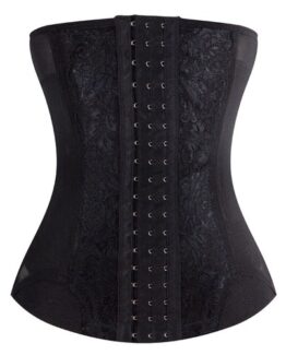 P516 Lace Pattern Curves Colombian Best Hourglass Waist Cinchers (Trainer) Corset For Weight Loss Black