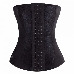 P516 Lace Pattern Curves Colombian Best Hourglass Waist Cinchers (Trainer) Corset For Weight Loss Black Color