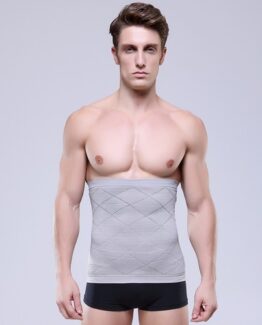 P518 Male Waist Trainer Belt Weight Loss High Compression Body Shaper Undergarment Grey