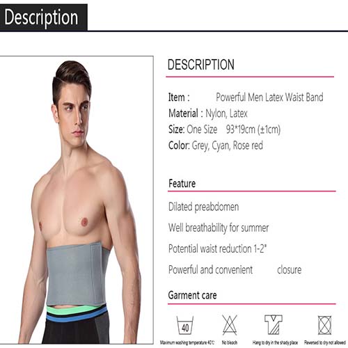 P520 Male Latex Waist Trainer Band Best Hot Shapers Spandex Weight Loss Girdle For Men Description