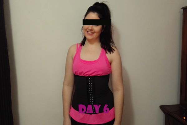 latex waist trainer results day 6