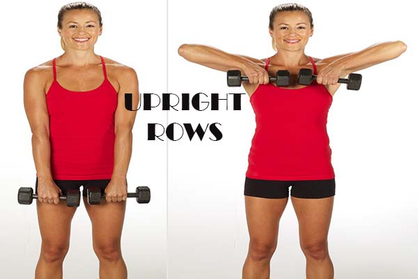 waist trainer exercises- upright rows workout