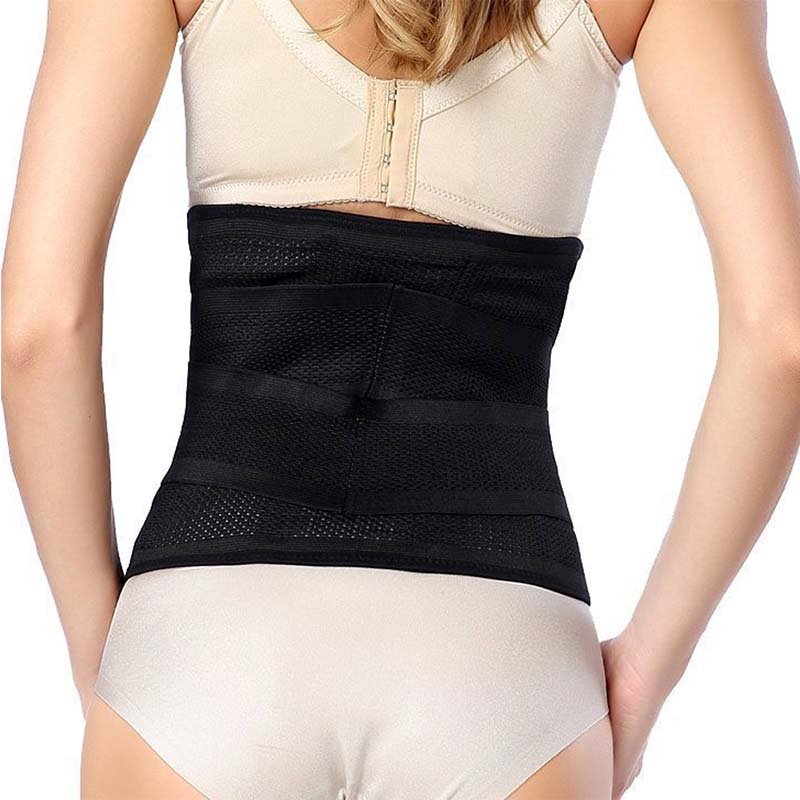 P525 Women Postpartum Belly Recovery Shapewear Belt Waist Trainers Corset Black Structure