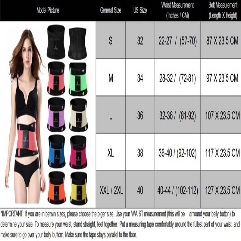 P522 Unisex Xtreme Waist Trainer Corset Belts Diagram 2