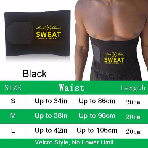 P523 SWEET SWEAT BURN FAT WAIST TRIMMER SLIMMING CORSET BELT FOR MEN WOMEN SIZE CHART