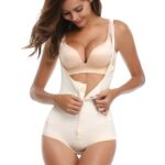 P527 Fajas Reductoras Colombianas Latex Shapewear Waist Trainer Slip Suit Powernet Front Beige