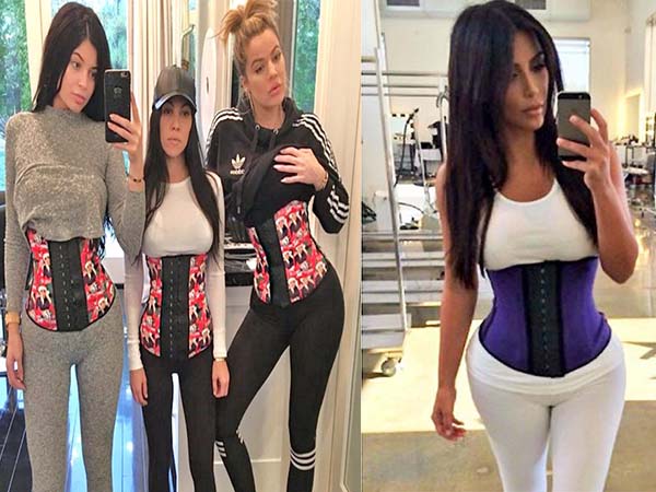 Celebrities Kim Kourtney Khloe Kylie Kardashian Sister Waist Training