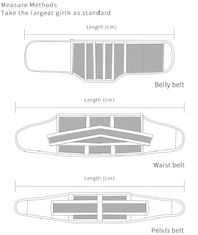 P531 C-SECTION WAIST TRAINING 3-IN-1 RECOVERY ABDOMINAL BINDER size chart reference