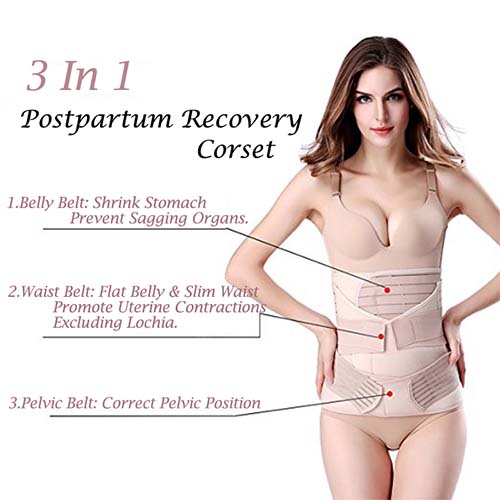 P532 Waist Training 3-in-1 Breathable C-section Belly Binder Diagram