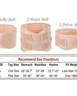 P532 Waist Training 3-in-1 Breathable C-section Belly Binder Size Chart