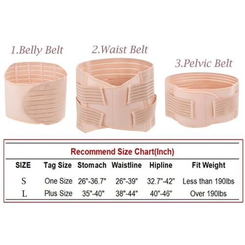 P532 Waist Training 3-in-1 Breathable C-section Belly Binder Size Chart