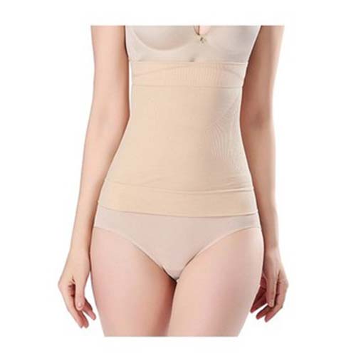 P533 Waist Training High Compression Belly Wraps Beige Color