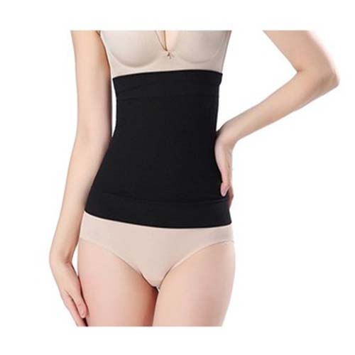 P533 Waist Training High Compression Belly Wraps Black Color