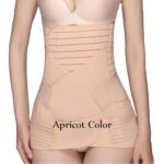 P536 Waist Training 3 PCs Abdomen Stomach Pelvic Postpartum Belly Band Apricot