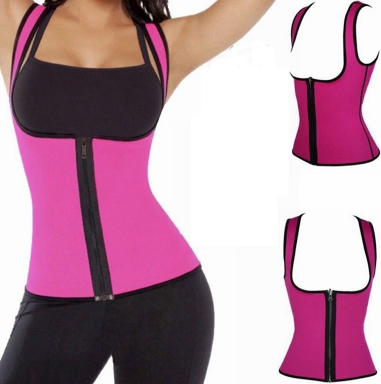 P539 Body Slimming Neoprene Waist Trainer Girdle front back