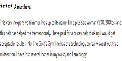 Gold gym sweat belt review by customer Sophia