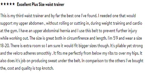 Gold gym waist trainer belt review by customer Kelvin